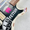 Vintage Gibson Melody Maker Historic Makeovers Joan Jett Replica Electric Guitar - Aged White with Stickers - 7