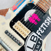 Vintage Gibson Melody Maker Historic Makeovers Joan Jett Replica Electric Guitar - Aged White with Stickers - 8