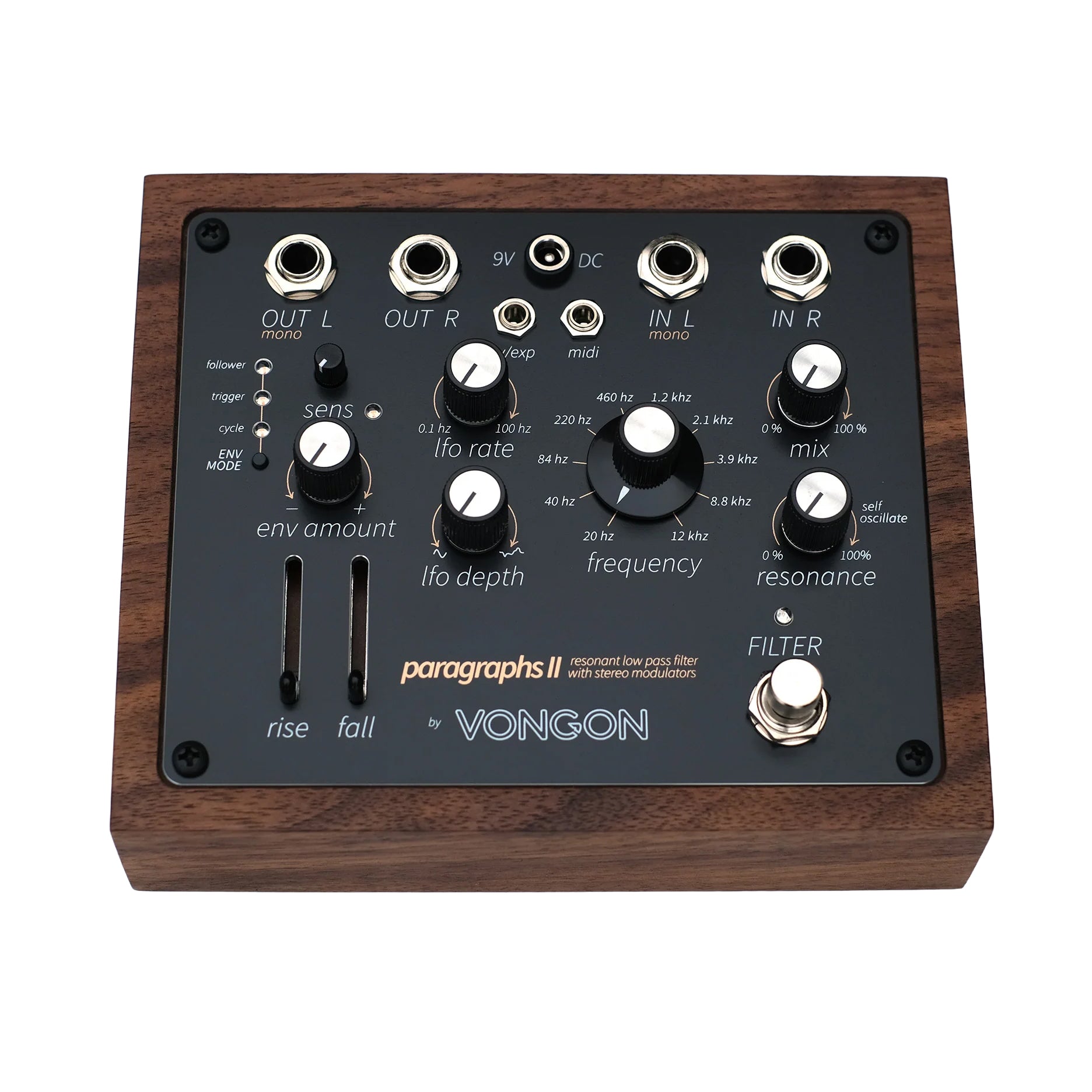 VONGON Paragraphs エフェクター Vongon Paragraphs II Stereo Resonant Filter Pedal | Tone Wolf