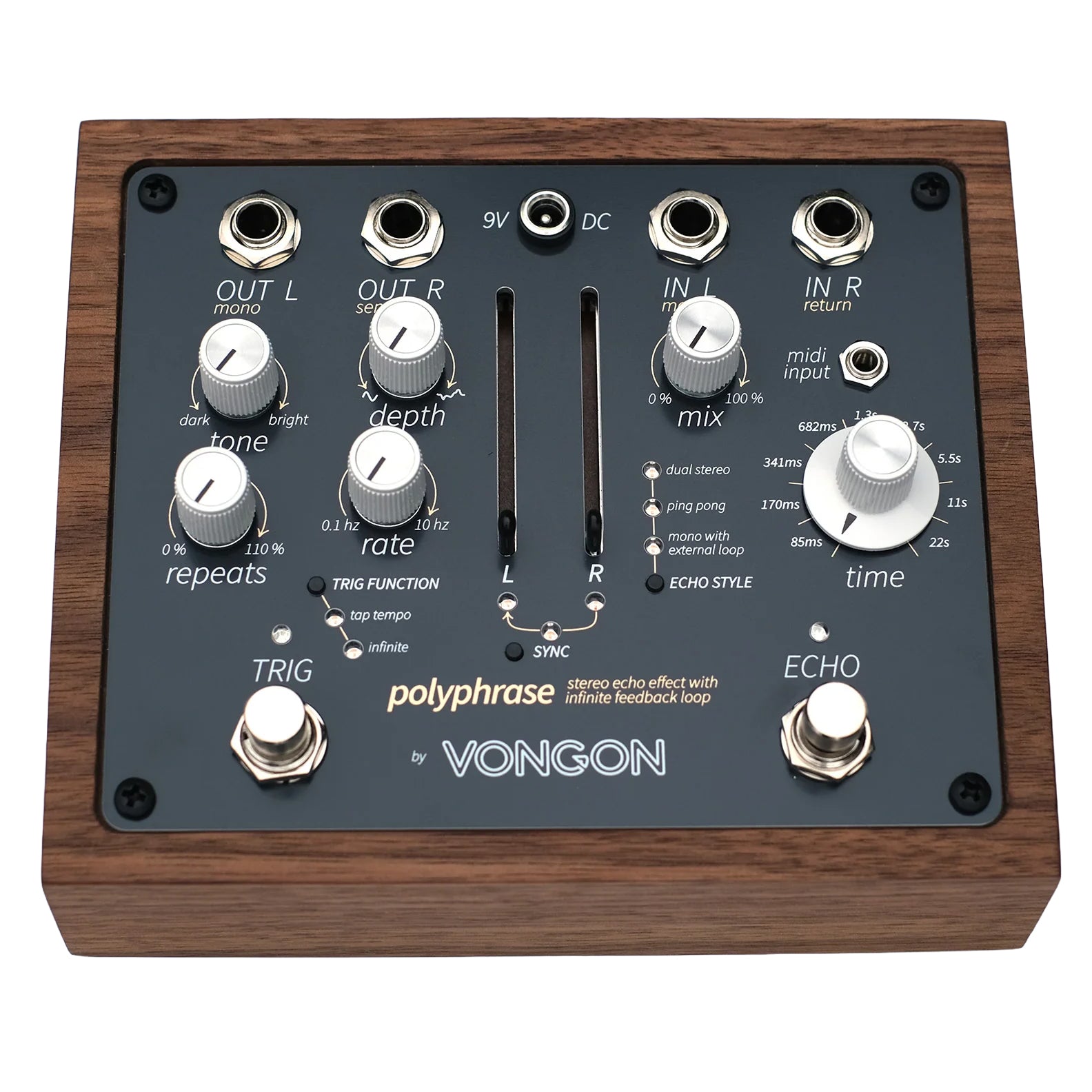 Vongon Polyphrase Stereo Echo and Looper Pedal | Tone Wolf