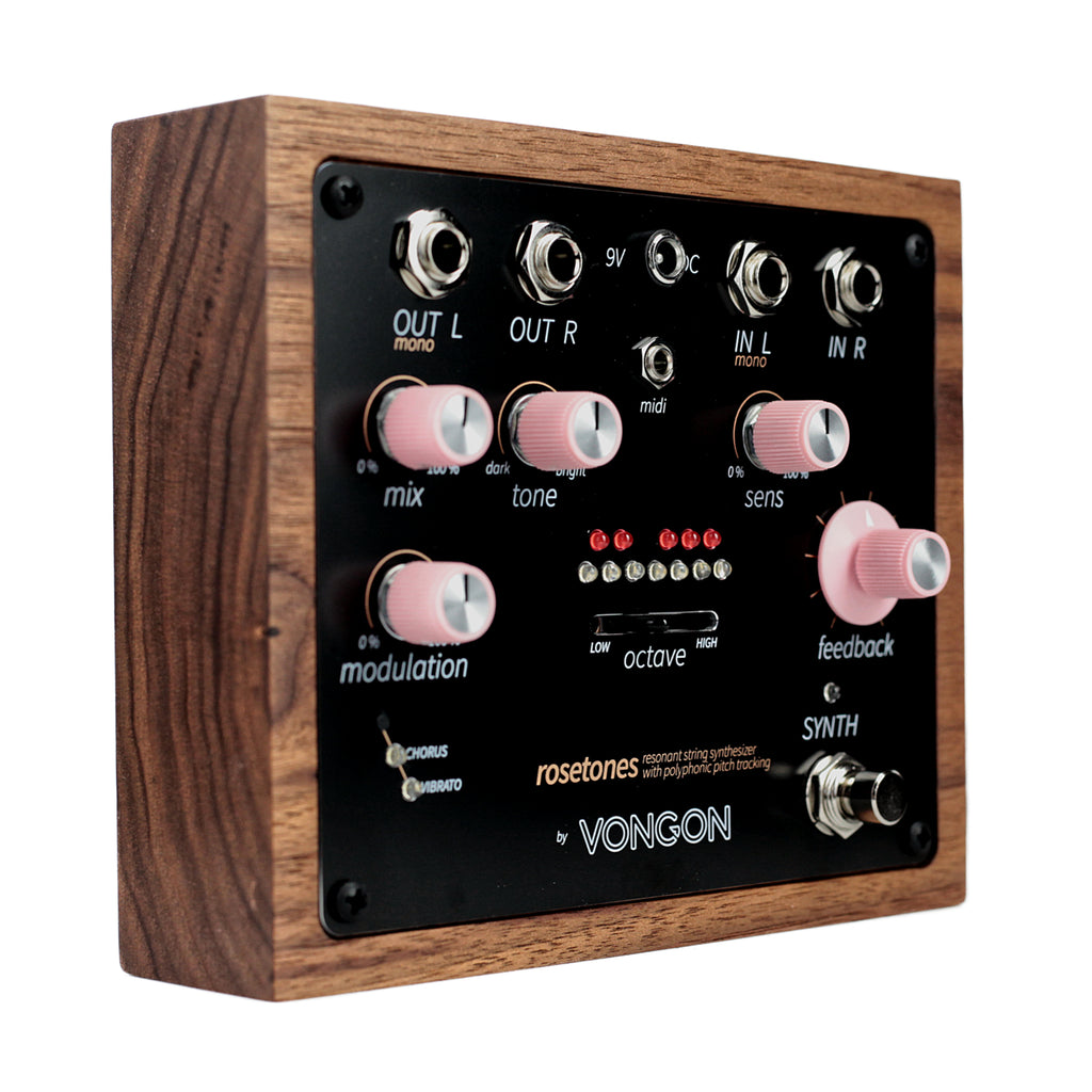 Vongon Rosetones Polyphonic Resonant String Synthesizer Effect - Black & Walnut - 3