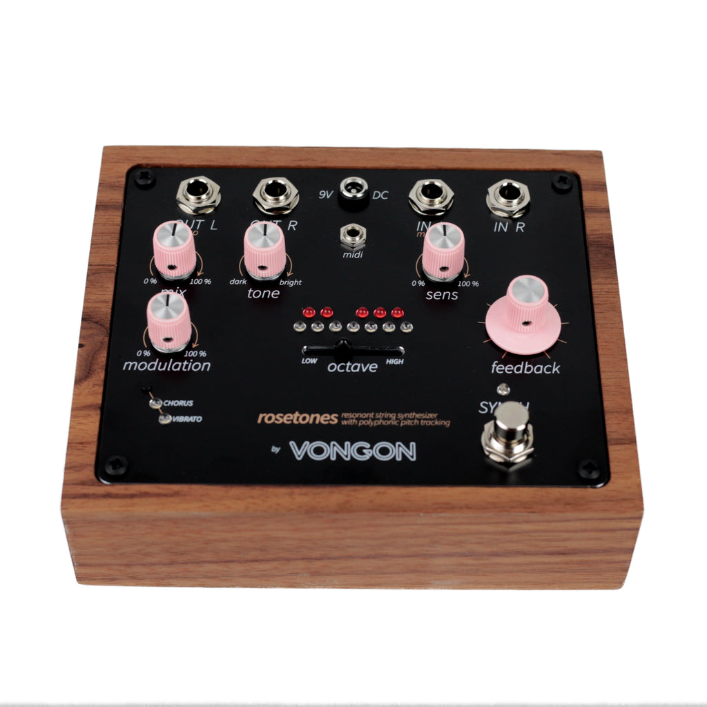 Vongon Rosetones Polyphonic Resonant String Synthesizer Effect - Black & Walnut - 4