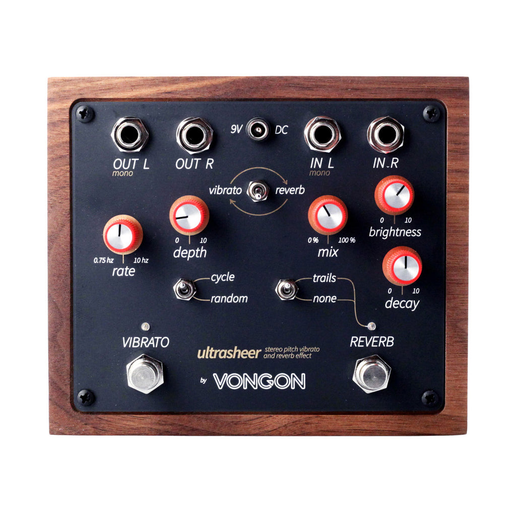 Vongon Ultrasheer Stereo Reverb/Vibrato Effect - Black & Walnut - 1