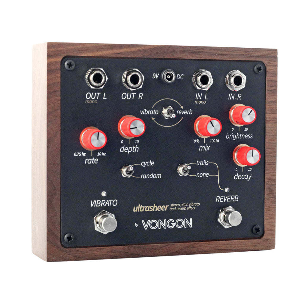 Vongon Ultrasheer Stereo Reverb/Vibrato Effect - Black & Walnut - 3