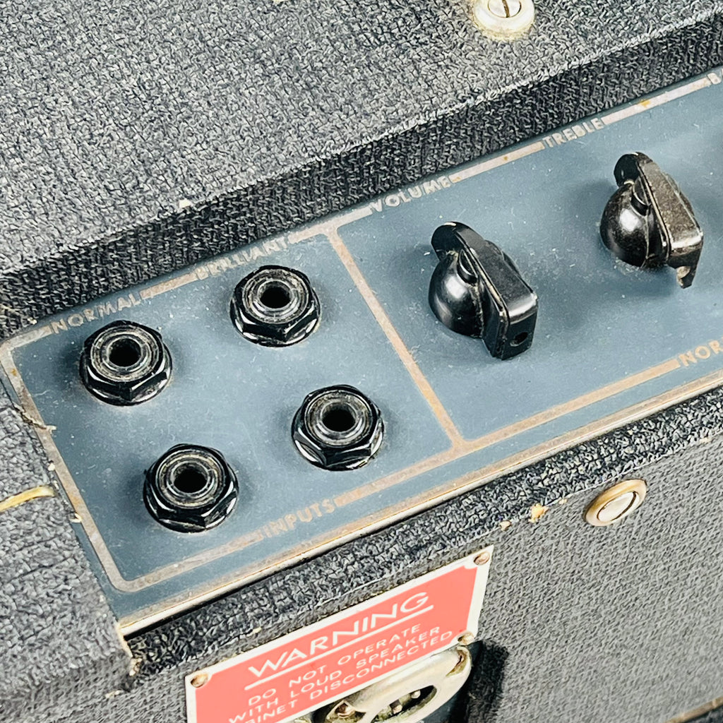 1965 Vox AC50 50w Vintage Guitar Amplifier Head - Black - 12
