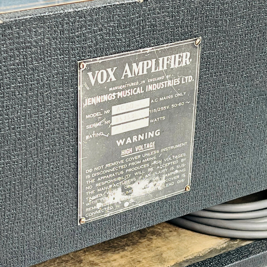  1965 Vox AC50 50w Vintage Guitar Amplifier Head - Black - 17