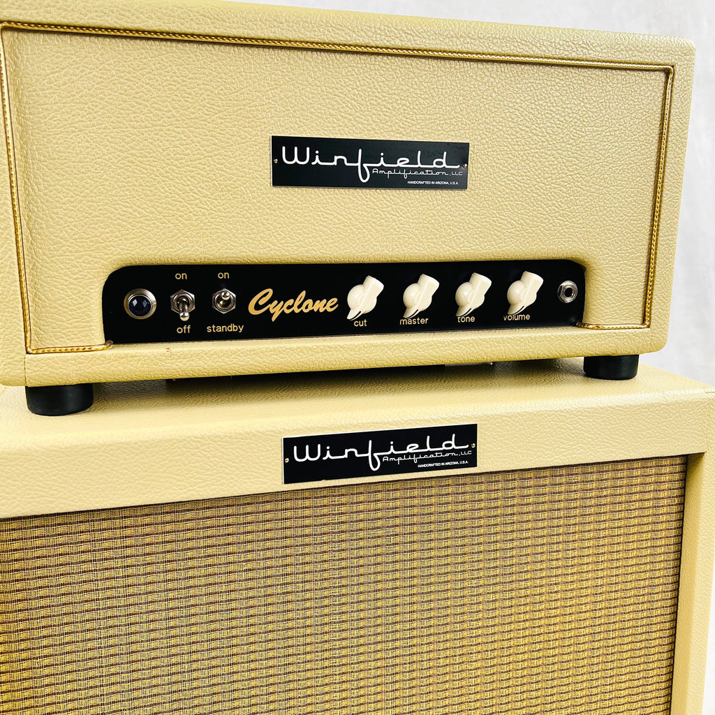 Winfield Cyclone Amplifier Head & 1x12" Cabinet Stack 2012 - Cream - 5