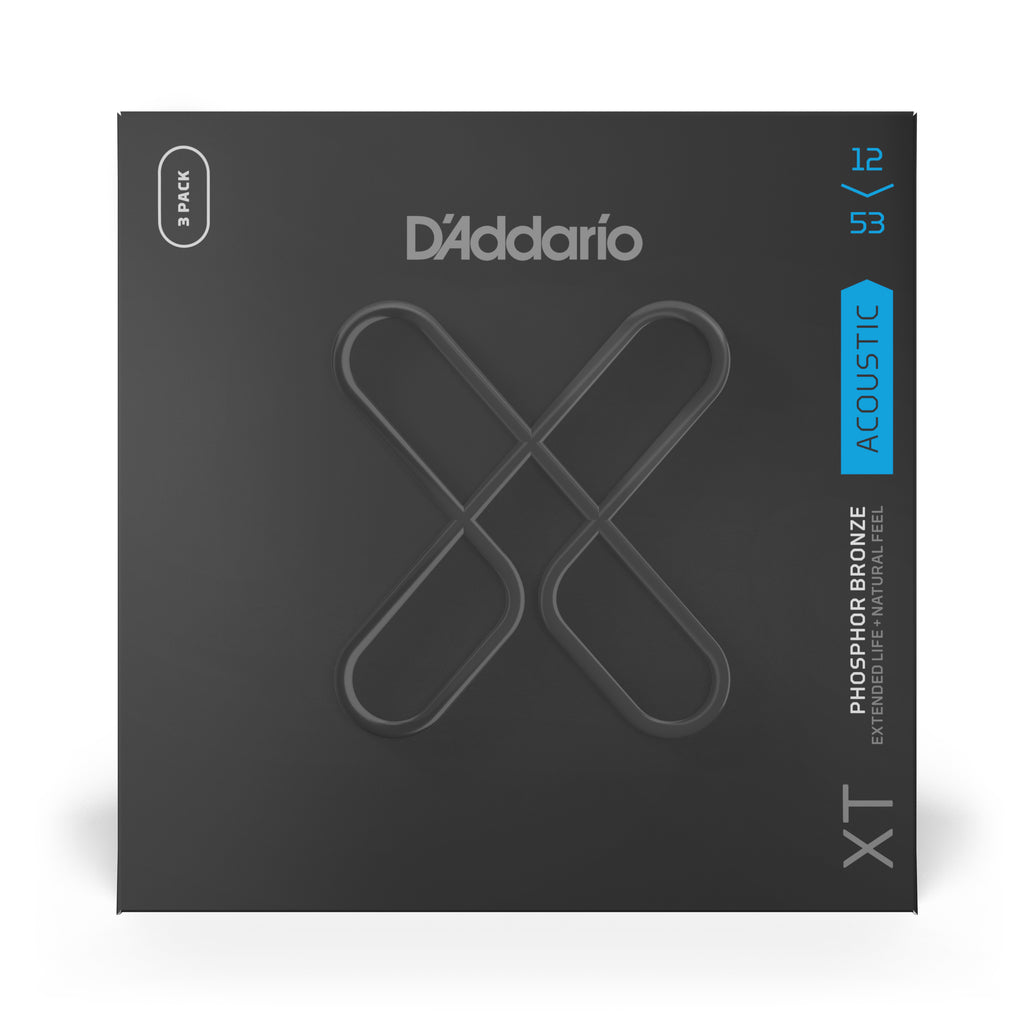 D'Addario XTAPB1253 XT Phosphor Bronze Acoustic Guitar Strings Light 12-53 3 Sets - 2