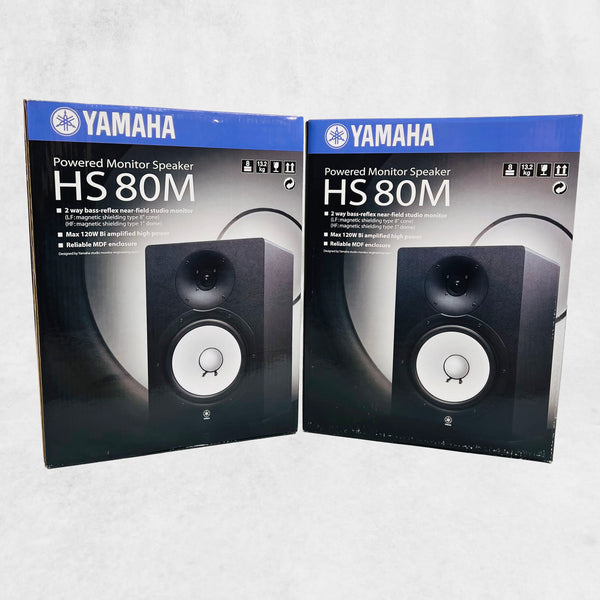 Yamaha HS80M Powered Studio Monitor Pair NOS NIB - Black - 1
