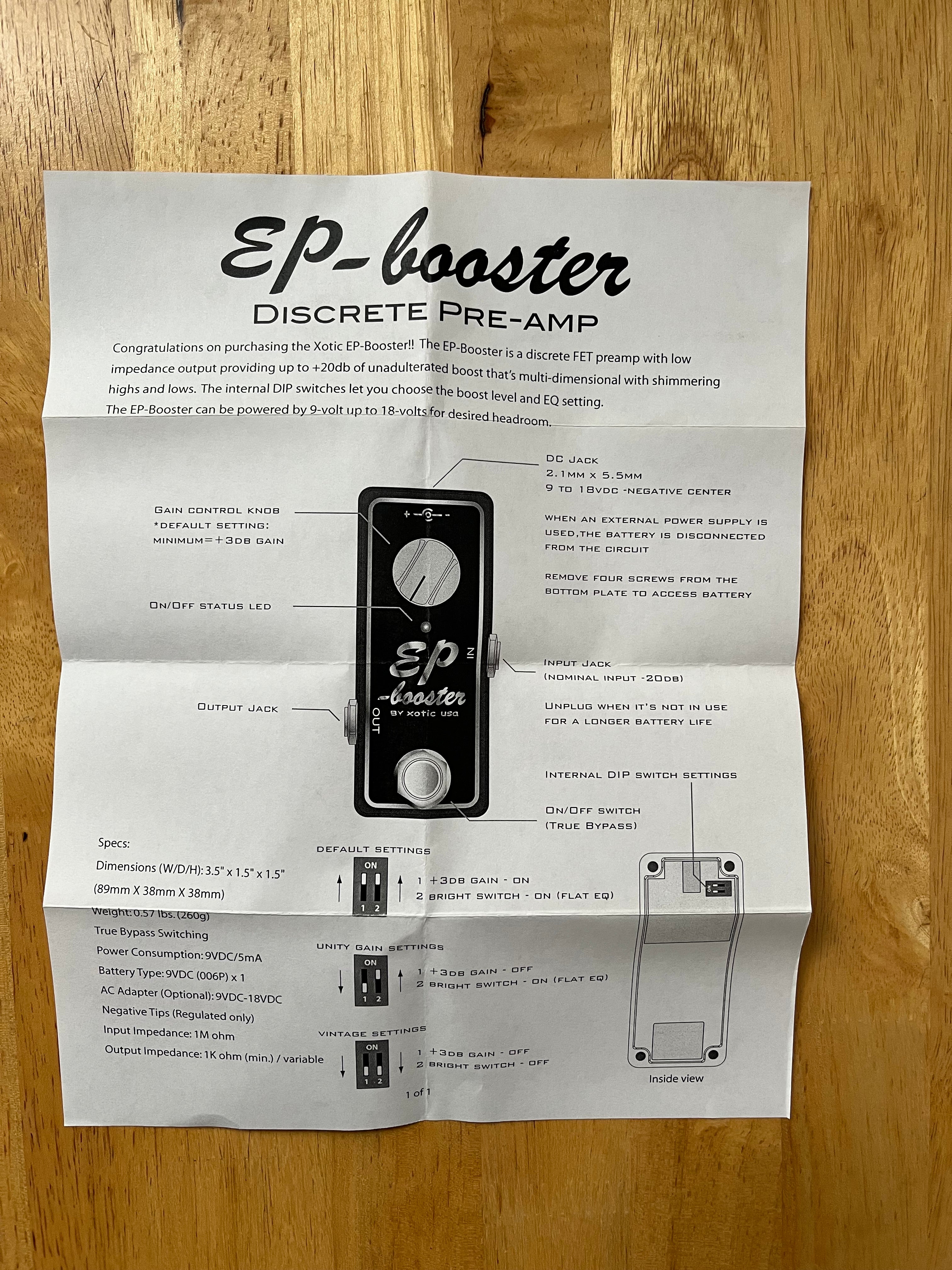 Xotic EP Booster 2010s - Black | Tone Wolf